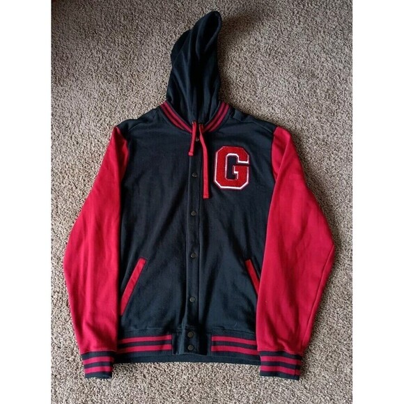 Harry Potter Hooded Letterman Jacket Men's Size XL Embroidered Griffin Graphic - Picture 1 of 9